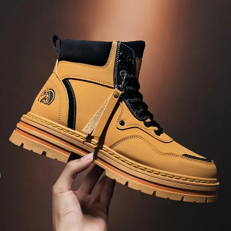 

Black Martin Boots Men's High Leg Boot American Boots Retro Men's Boots Motorbike Riding Boots