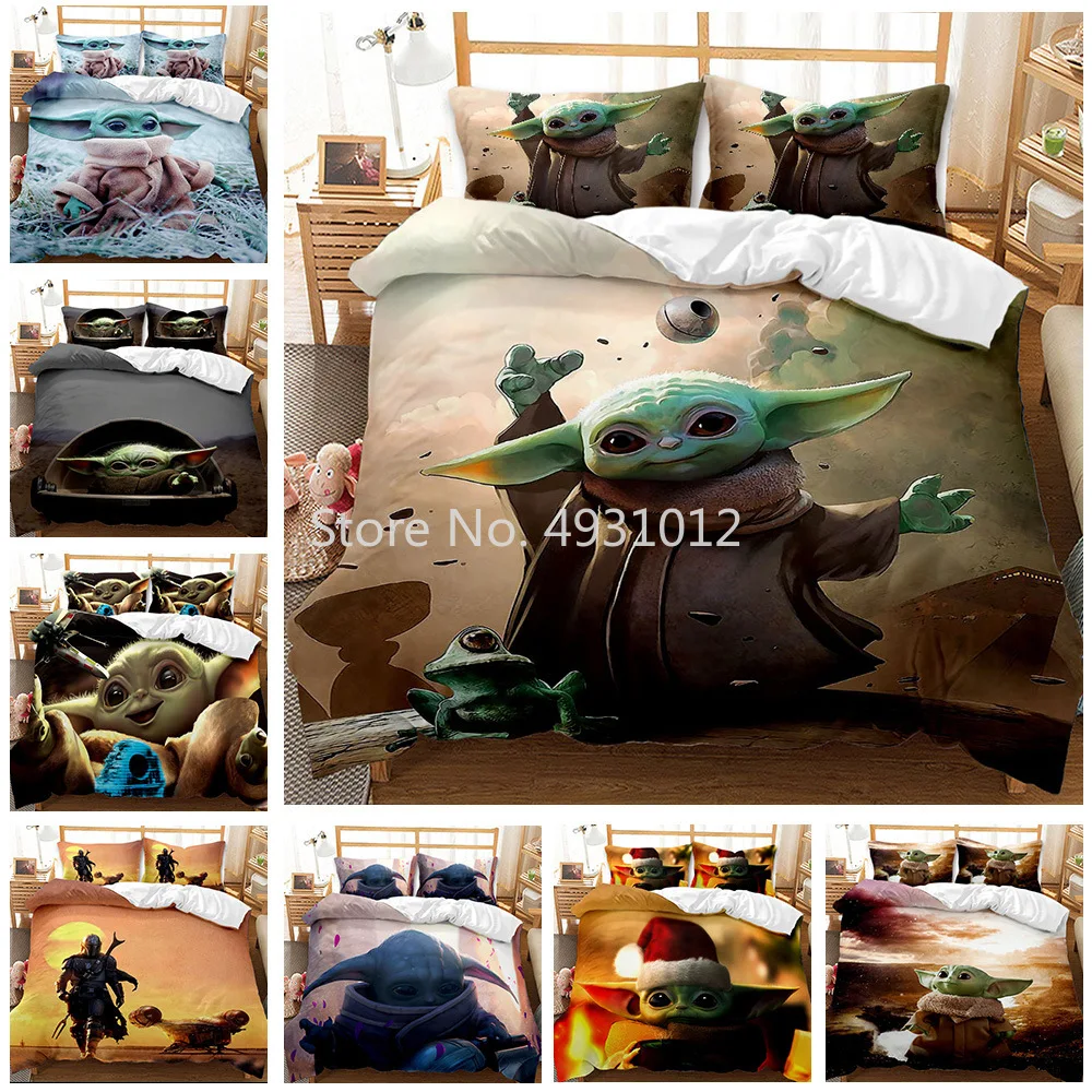 

Disney Star-Wars Yoda Baby Bedding Set 3pcs 3D Home Textile for Children Gift Single King Duvet Cover Sets Pillow Cases