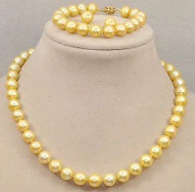 Очаровательное жемчужное ожерелье-Браслет ААА 8-9 мм с жемчугом ЮЖНОГО МОРЯ 14k + серьги