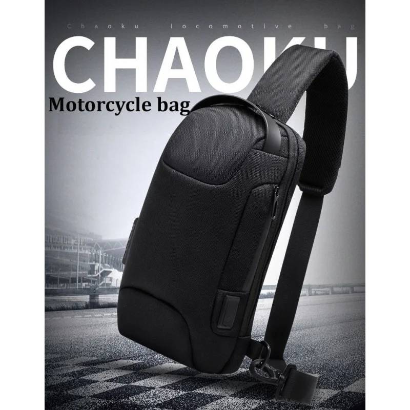 Men's Waterproof USB Oxford Crossbody Bag Anti-theft Shoulder Sling Bag Multifunction Sport Travel Messenger Chest Bag