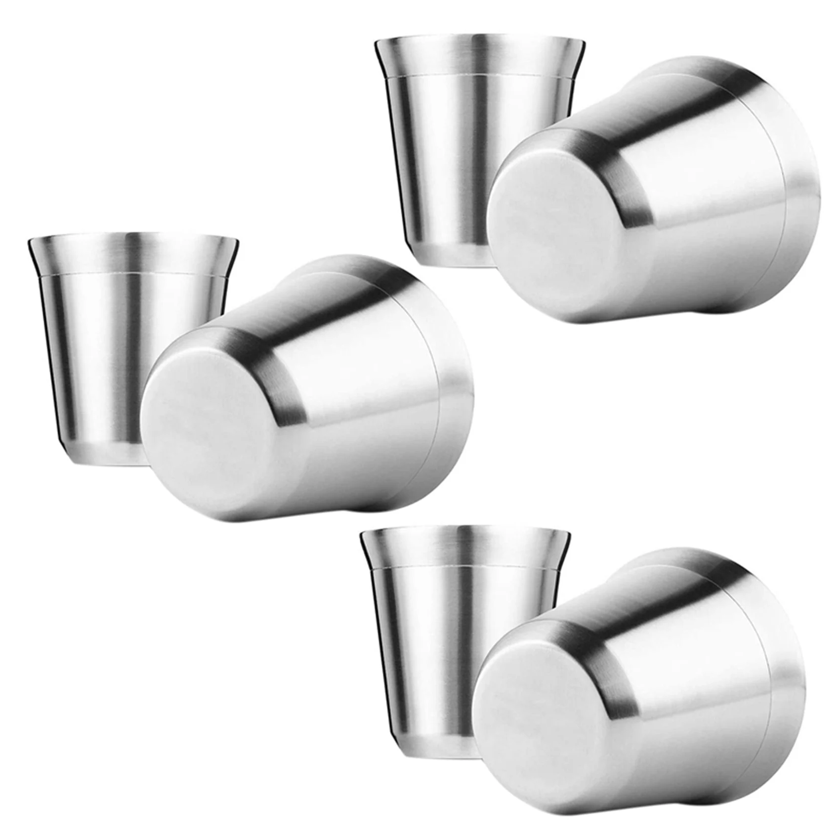 

Steel Espresso Cups Set Of 6, Double Wall Insulated Coffee Mugs Tea Cups, Easy Clean And Dishwasher Safe (80ML)