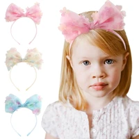 floral large bow headband flower crystal rhinestone hair bows hairband for kids girls head hoop hair accessories party gift