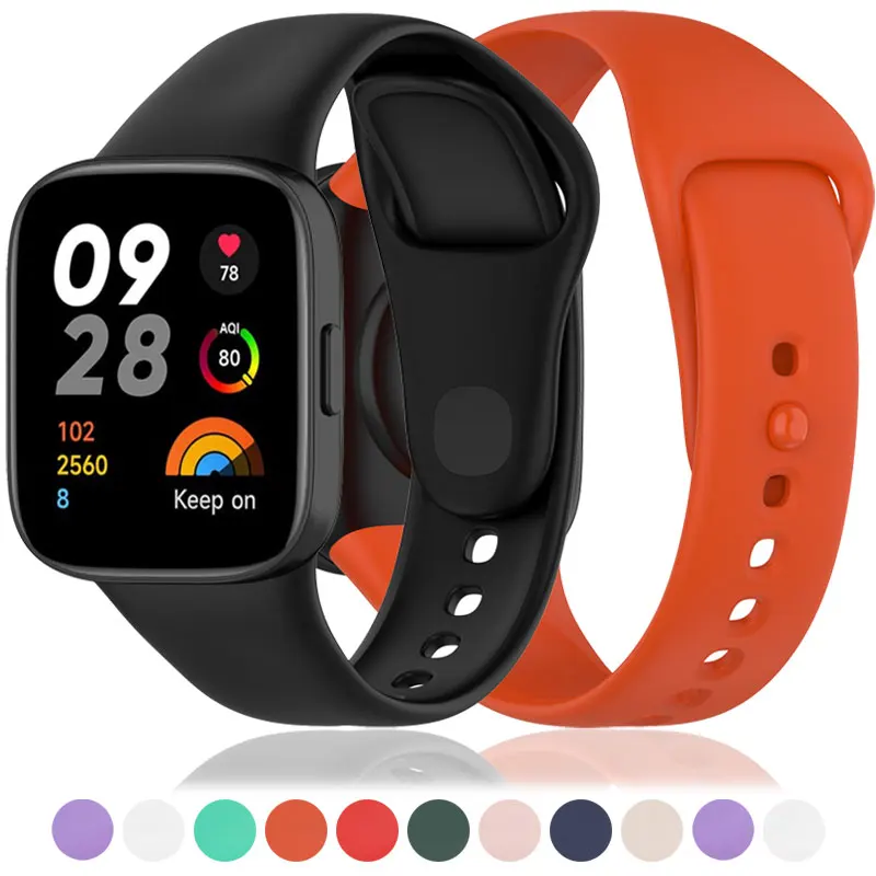 

Ремешок силиконовый для Xiaomi Redmi Watch 3 Band, спортивный сменный водонепроницаемый браслет для умных часов Redmi
