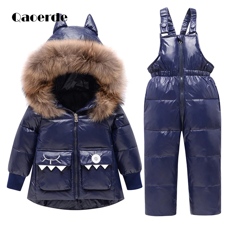 Комбинезон детский зимний с динозавром для мальчиков и девочек 2021 От 2 до 5 лет -