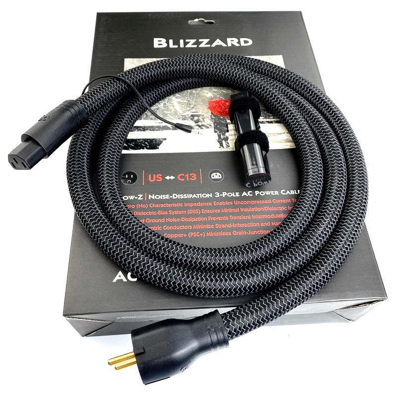 Blizzard HiFi Audio Power Cable High-Purity True-Concentric Core US & EU Plug Cord with Box