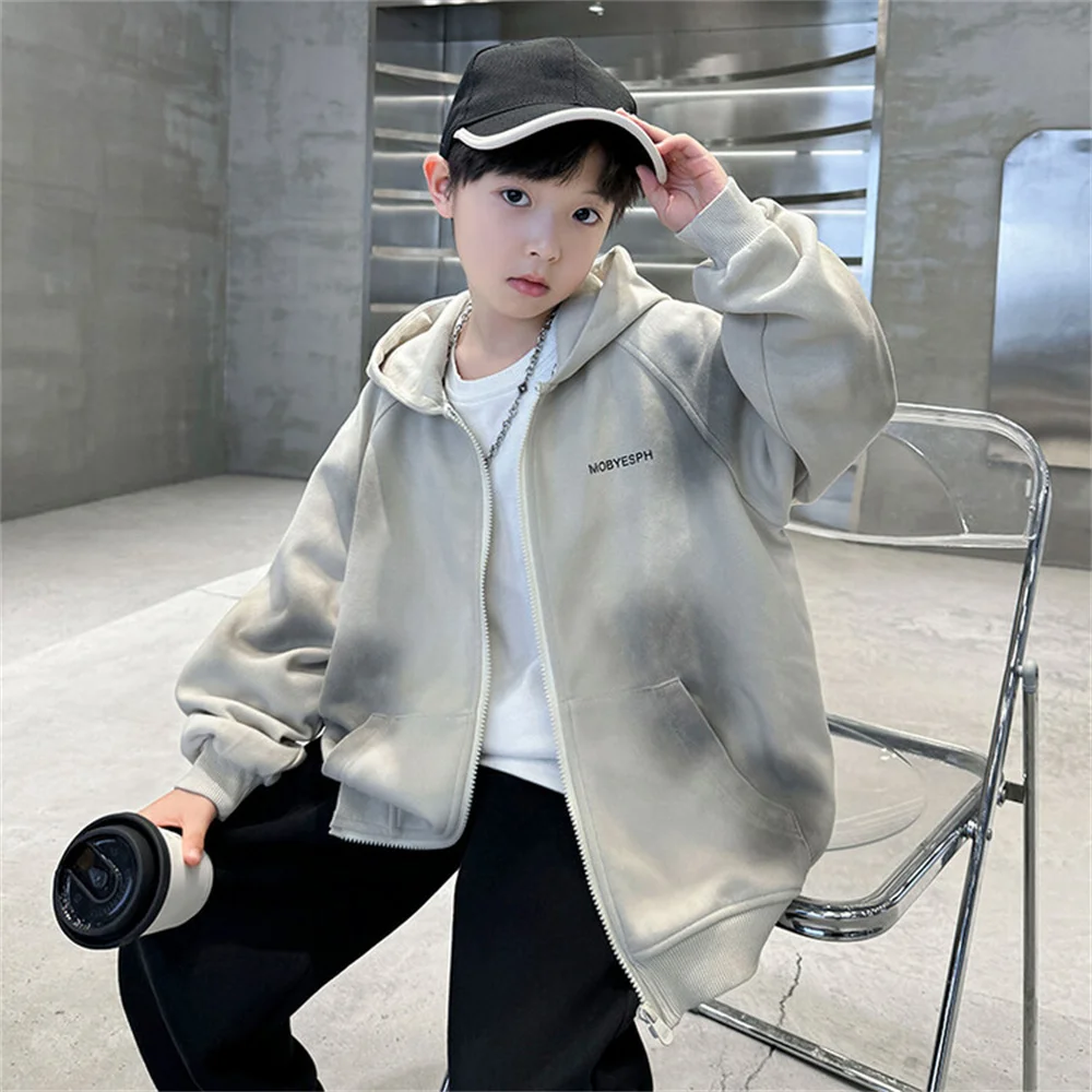 2469 толстовка с капюшоном для мальчиков куртка бейсбольная осенняя модная форма