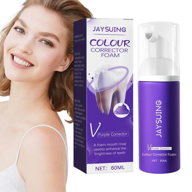 

Purple Tooth Whitening Paste Teeth Whitener Toothpaste Foam 60ml Toothpaste For Teeth Colour Correcting Remove Stains