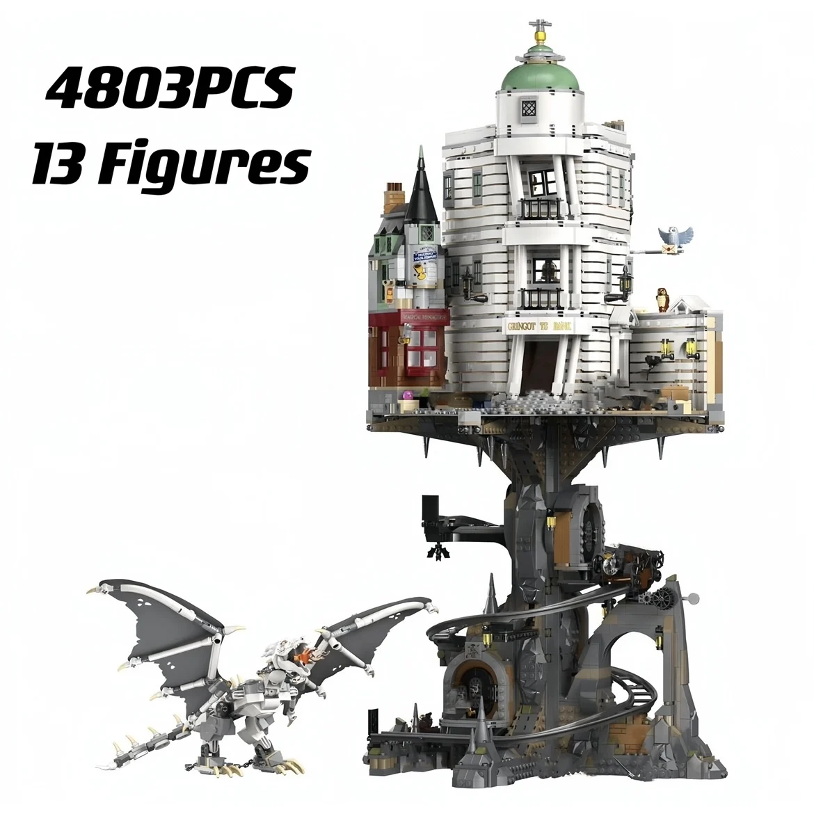 

New 76417 believe Bank 4803 Gringotts blocks building Ironbelly dragon stone palace kit gift for grown-up boys fan