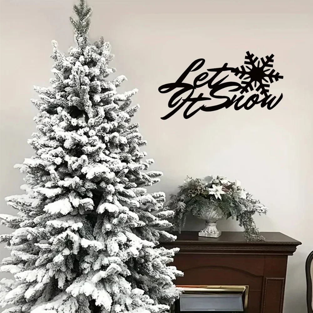 Очаровательный Металлический Знак Let It Snow С Дизайном Снежинки Художественный