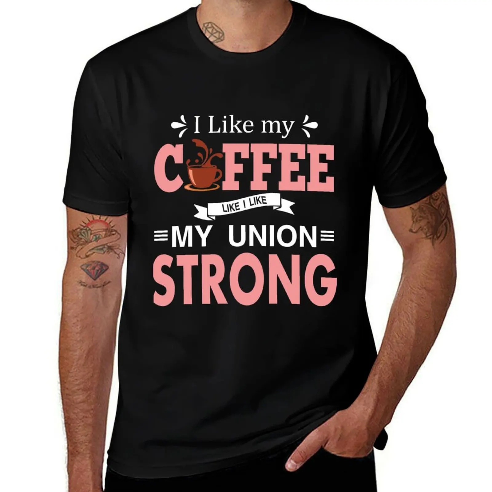 Фото Футболка I Like My Coffee Like I Like My Union STRONG, устойчивая к поту, для тренировок №1