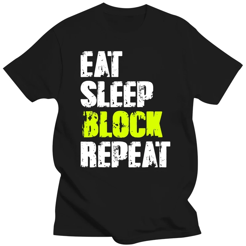 

Футболка мужская с надписью «Eat Sleep Block»