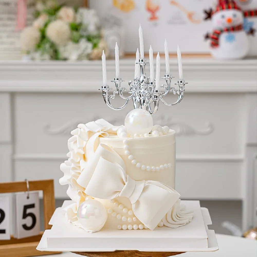 Европейский подсвечник в стиле ретро топпер для торта золотой серебряный