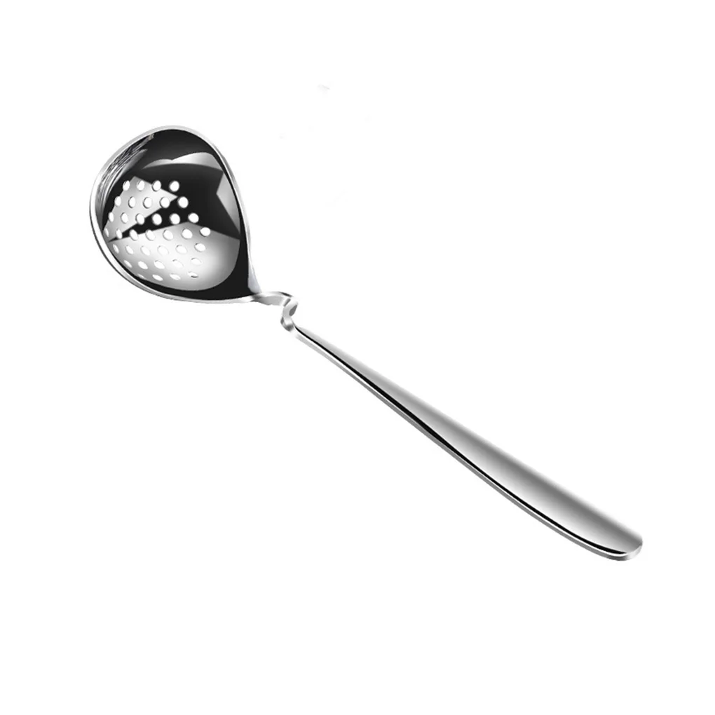 

304 Stainless Steel Ladle Kitchen Long Handle Serving Soup Spoon Home Restaurant Tableware