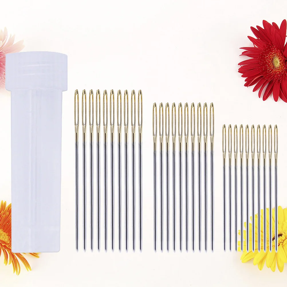 30 шт. иглы из углеродистой стали с большими отверстиями спицы для