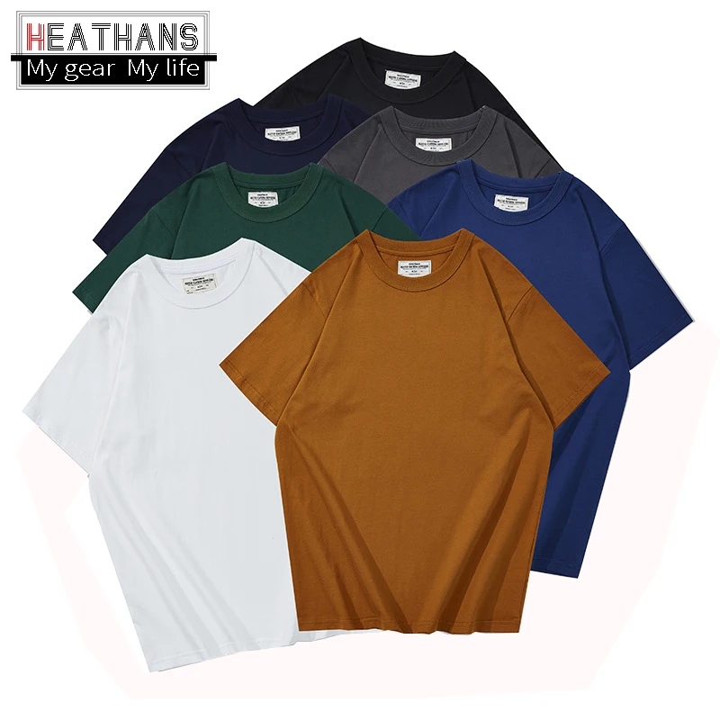 

Men's Summer Cotton T-Shirts Solid Color T-Shirt For Men Women O-Neck Basic Plain Short Sleeve Loose Couple Streetwear Pullovers