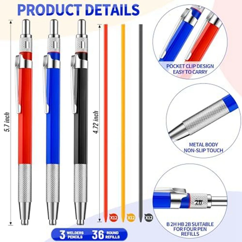 Сварочный карандаш с круглым свинцовым набором металлическая сварка для