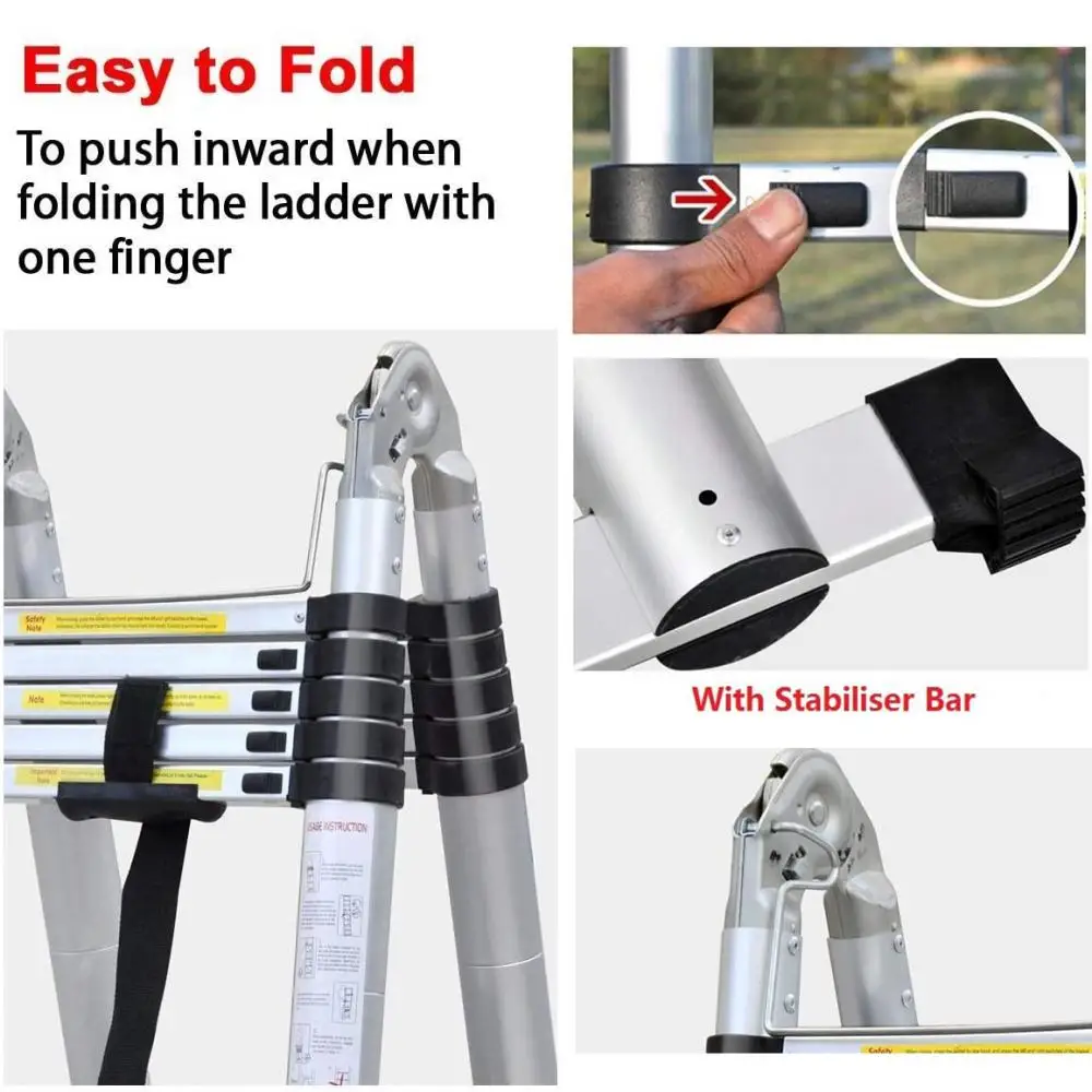 

5M Portable Multifunctional Aluminum Telescopic Ladder Tall Telescopic Ladder Step Ladder Foldable Ladders Construction Tools