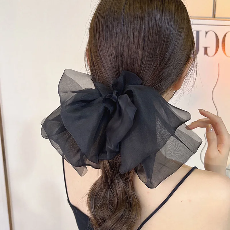 

Women Chiffon Floral Printed Barrettes Oversized Bow Hair Clips Three Layers Hairpins Spring Clips Hair Accessories Hairgrips