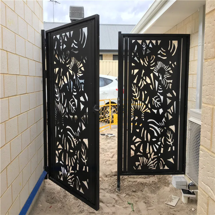 

Custom House Garden Aluminium Main Gate Designs Laser Cut Powder Coated Metal Garden Fence Gate