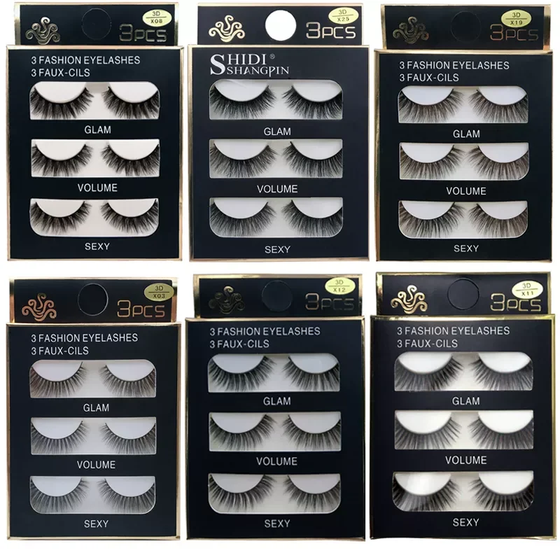 

SHIDISHANGPIN 3 pairs 29 styles 3D Faux Mink Hair Soft False Eyelashes Fluffy Wispy Thick Lashes Handmade Lash Eye Makeup Tools