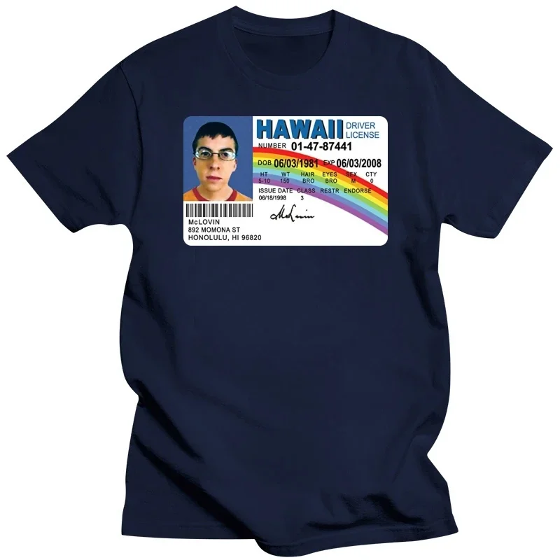 Летняя мужская Футболка Camisa masculina Mclovin с рисунком карты личности супер плохой