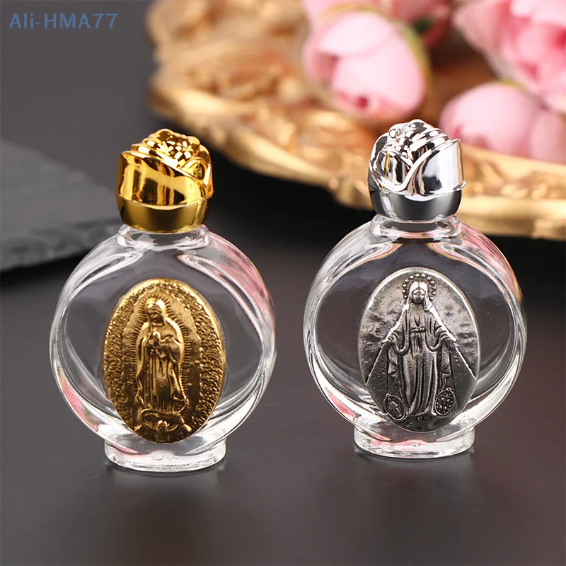 

1PC 15ml Empty Holy Water Jesus Bottle Beautiful Religious Cross Bottle Reusable Christian Baptism Supplies