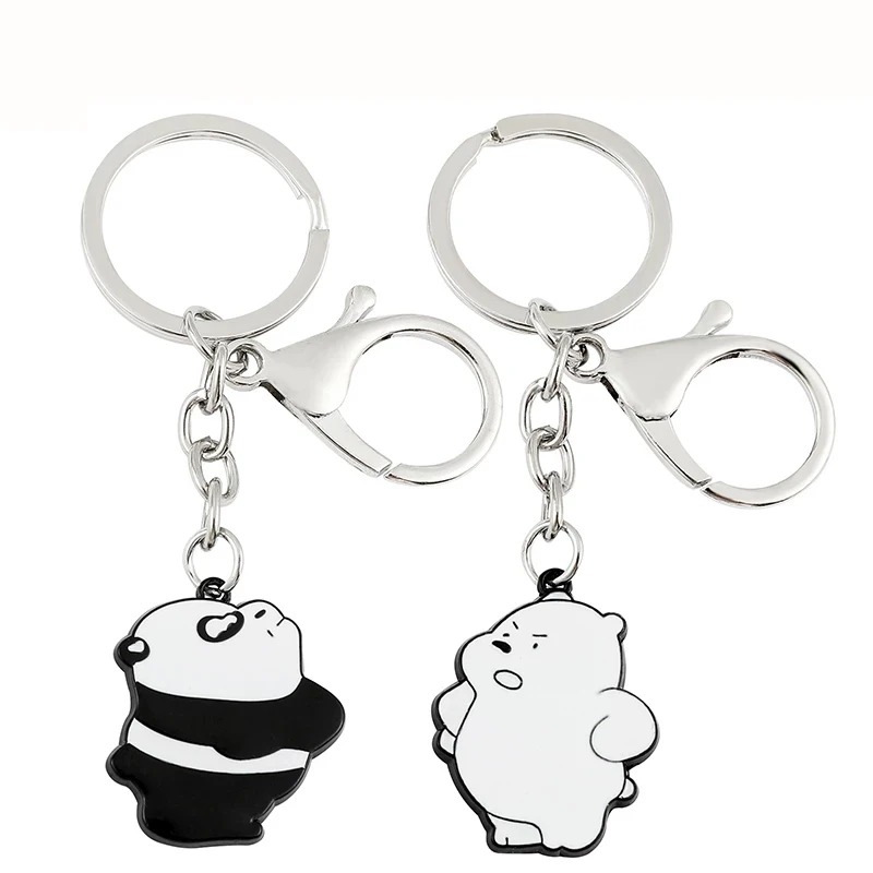 

Bear Cute Backpack Keychains Pendant Jewelry Cartoon Animal Keychain Panda Keyring Women Cute Bag Key Chains Couple Keyfob Gifts