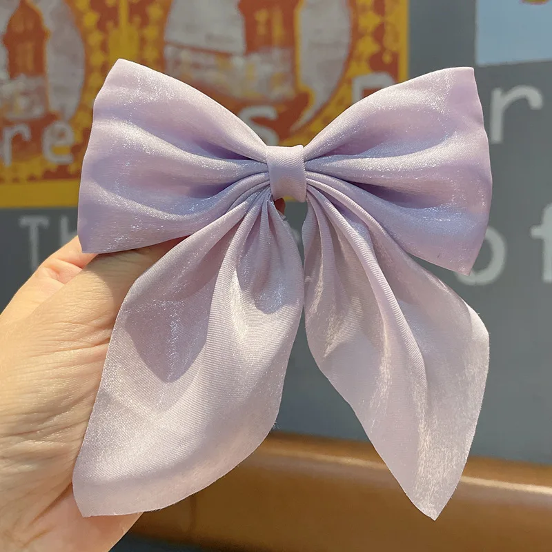 

Vintage Big Hair Bow Ties Cute Hair Clips Satin Two Layer Butterfly Bow Hairpin Girl Hair Accessories For Women Bowknot Hairpins