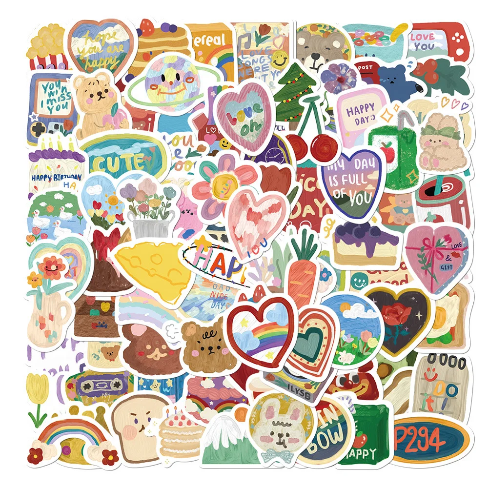 10/30/50PCS New Simple Cartoon Personality Creative Computer Suitcase Mobile Phone Chair Decoration Waterproof Sticker Wholesale