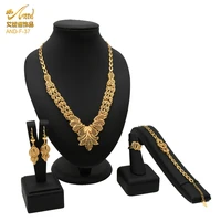 african jewelry sets dubai gold color bridal party wedding luxury necklace earrings bracelet ring for women indian jewellery set