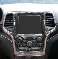 car accessories carbon fiber gps navigation panel cover trim fit for jeep grand cherokee 2014 2017