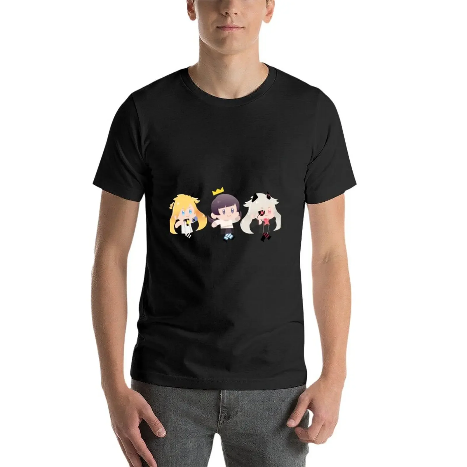 DJMax футболка Chibi размера плюс топы Мужские футболки с рисунком аниме