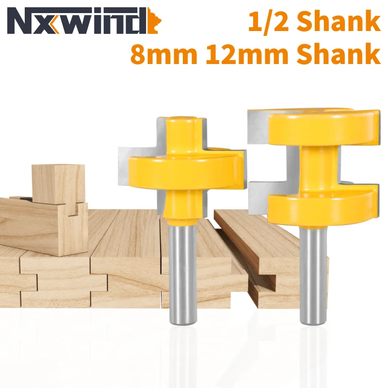 

NXWIND 2PCS 8MM 12MM 12.7MM Shank Tongue＆Groove Bits Assembles Bit Router Bit Woodworking Milling Cutter For Wood Bit Face Mill