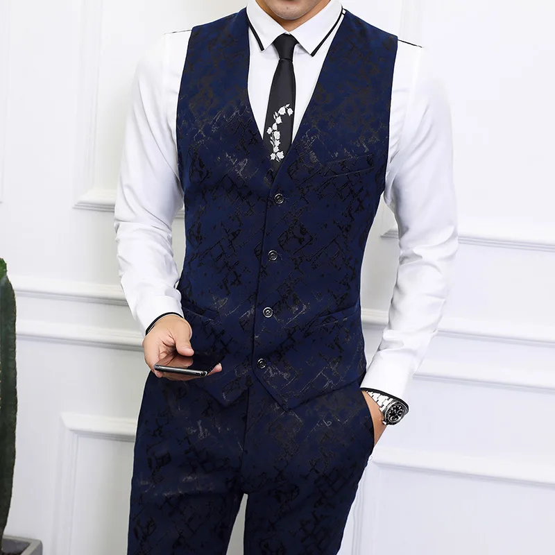 

Boutique 6XL Vest Men's British Style Elegant Fashion Simple Business Casual Party Bar Bartender Gentleman Slim Formal Vest