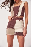 yp9078 womens denim skirt 2022 summer fashion sexy trend new stitching waist bag hip denim skirt