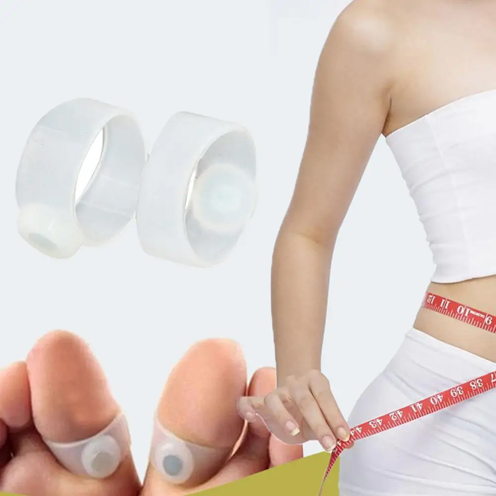 

2Pcs/Pair Magnetic Therapy Slimming Toe Rings Fast Lose Weight Burn Fat Reduce Fats Body Silicone Foot Massage Toe Rings