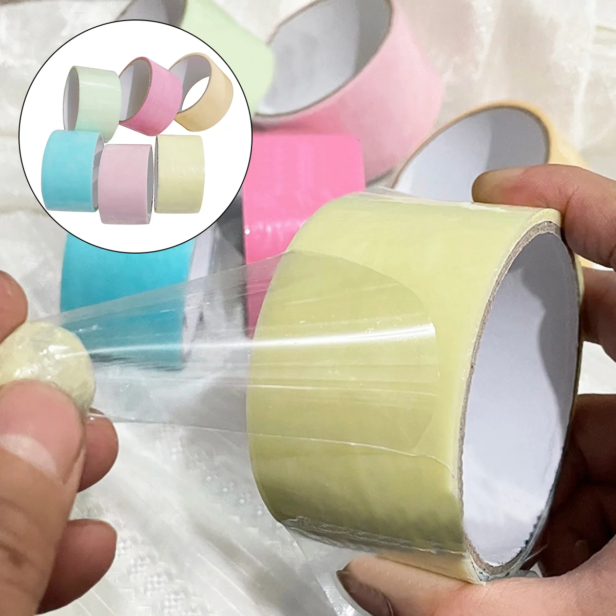 

6 Rolls Colored Tape Childrens Toy Adhesive Packing Tape Colored Adhesive Tapes Kids Playsets