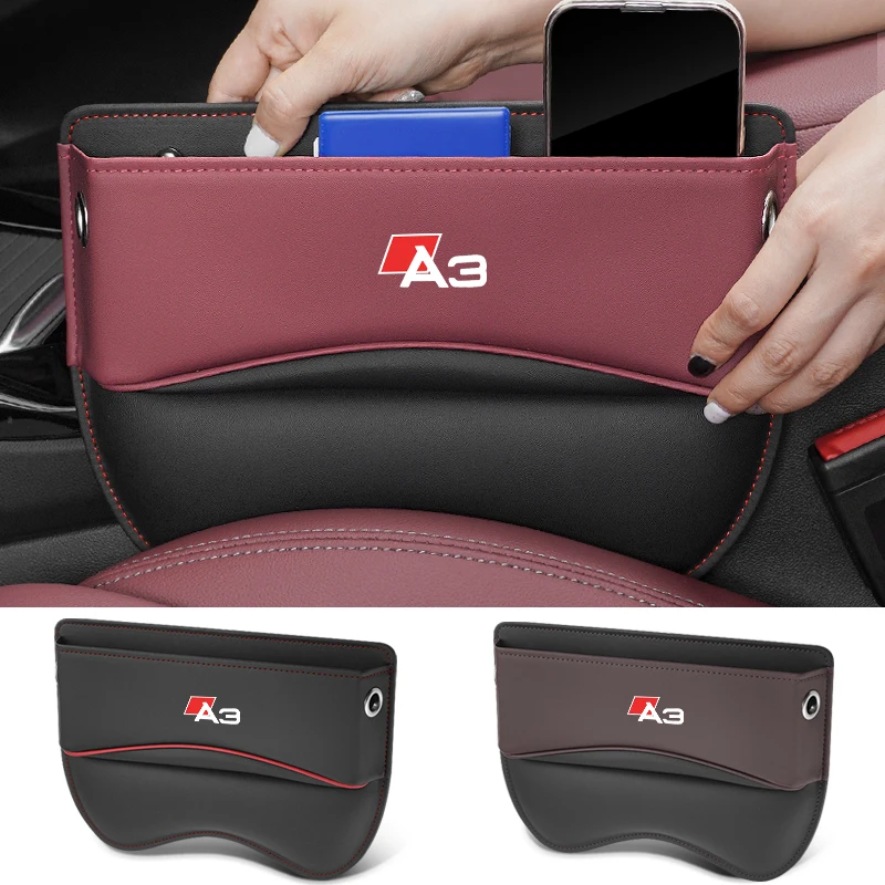 

Car Seat Storage Box Car Seat Gap Organizer Seat Side Bag Reserved Charging Cable Hole Car Accessories For Audi A3