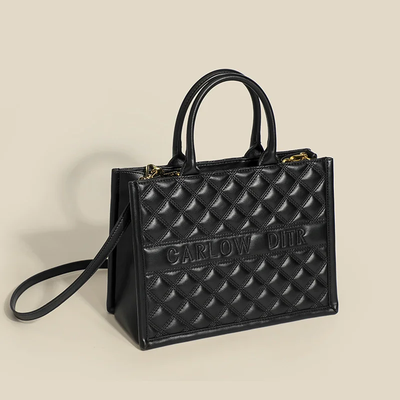 

Высококачественная Роскошная Брендовая женская сумка-тоут Lingge, новая портативная большая сумка-тоут, популярный дизайн, универсальная бол...