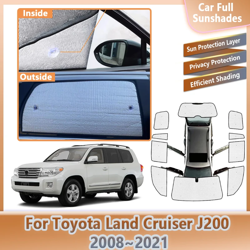 Фото Автомобильный козырек для Toyota Land Cruiser J200 LC200 FJ200 2008 ~ 2021 солнцезащитные чехлы с защитой от УФ-лучей, автоаксессуары 2012 2015 2018 2020 №1
