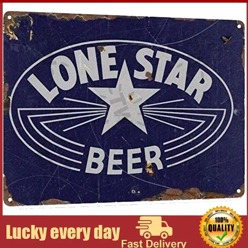 

Keviewly Lone Star Beer Texas Retro Weathered Wall Decor Bar Man Cave Metal Tin Sign Plaque Poster room decor home decor