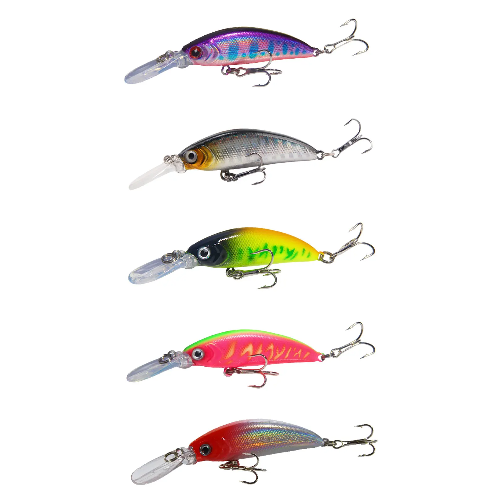 

5Pcs Fishing Lure Topwater Fishing Lures Set 5Pcs 3D Fishing Eyes Popper Crankbait Sinking Lure For Bass Trout Walleye