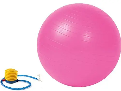 

Anti-burst with Free - Stability Ball for Yoga, Pilates, Core Strength, Ab Exercises and Balance Training.55cm Pink