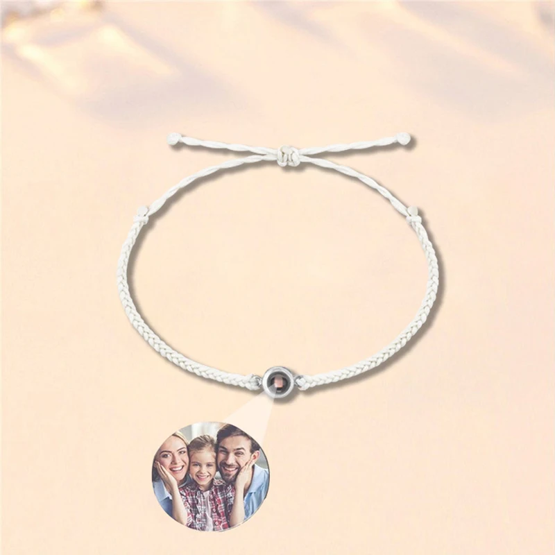 

Valentine's Day Gift Couple Jewelry Projection Bracelet Adjustable Handmade Personalized Custom Projection Bracelet Rope Chain