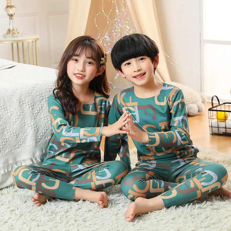 Kids Thermal Underwear Sets Baby Girl Winter Warm Seamless Pajamas For Children Boys Sleepwear Toddler Kid Clothes Set Outfit images - 6