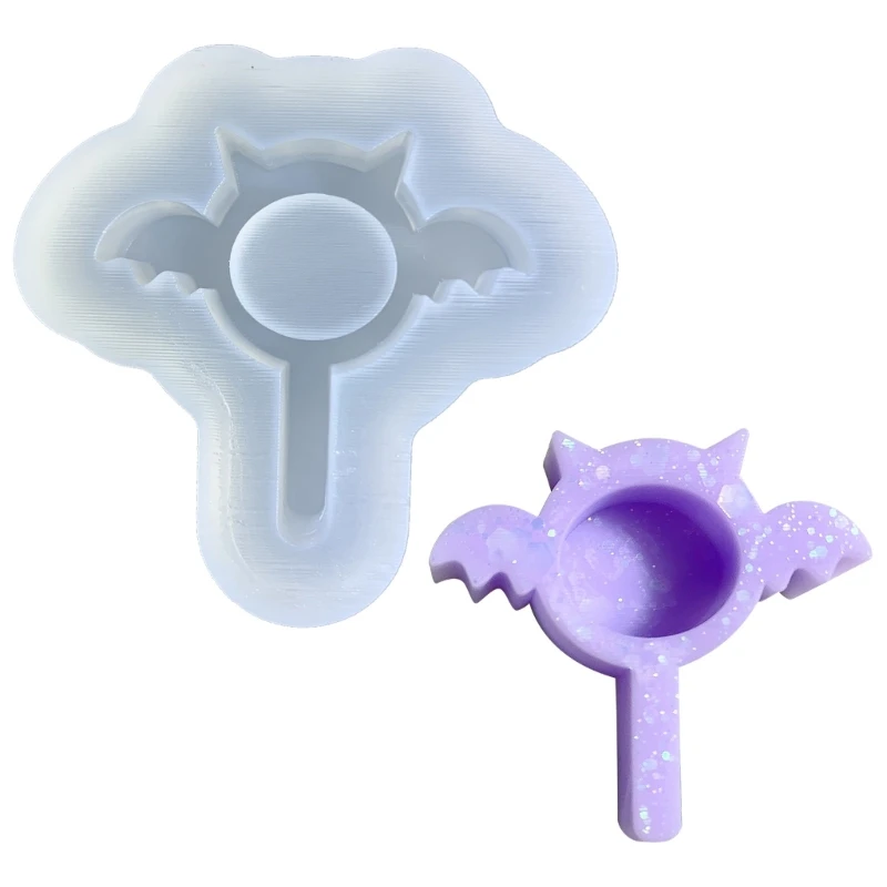 

Bat Lollipop Resin Mold Silicone Candy Molds Halloween Themed Party Supplies DIY Handmade Craft Jewelry Making Tool