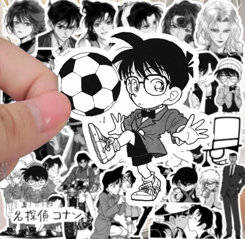 

68Pcs Detective Conan Anime Sticker Kaitou Kiddo Furuya Rei Techou Black White Style Stickers Cute Laptop Phone Case Decorative