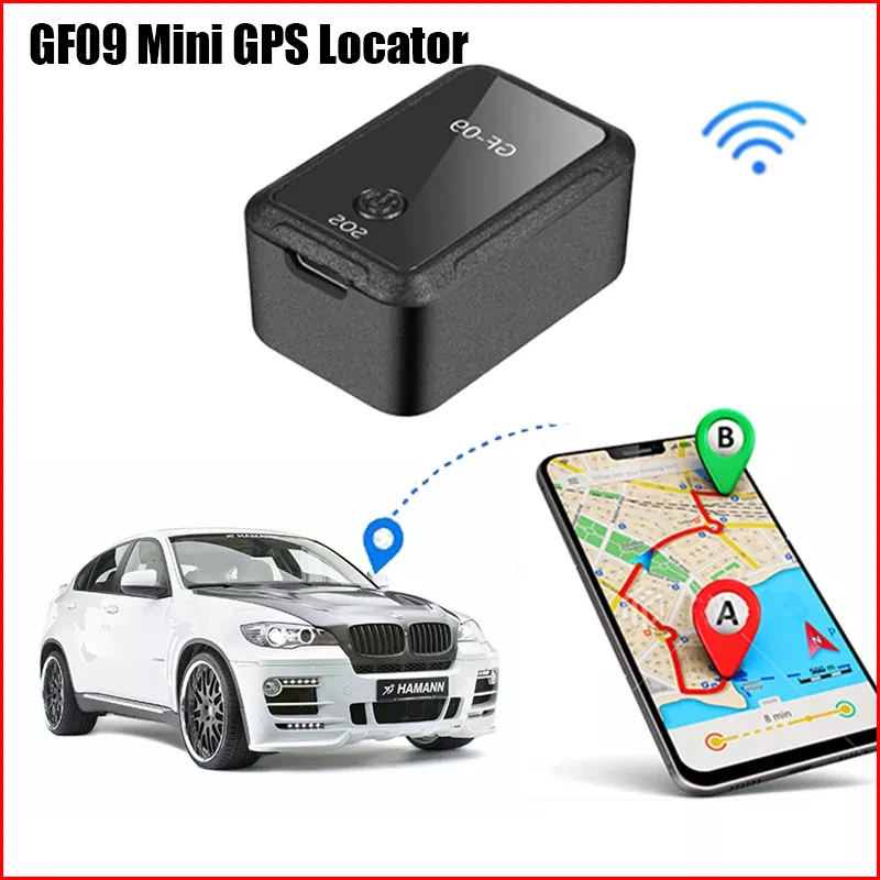 

GF09 позиционер GPS, дистанционное управление через приложение, противоугонное устройство, GPS-локатор, поддержка записи голоса, защита от потер...