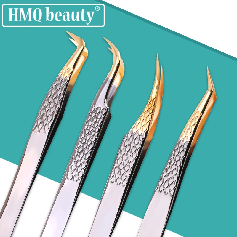 

4PCS Stainless Steel Tweezers for Eyelash Extension Anti-Static Precision Pliers Graft Perm Lashes Applicators Tools