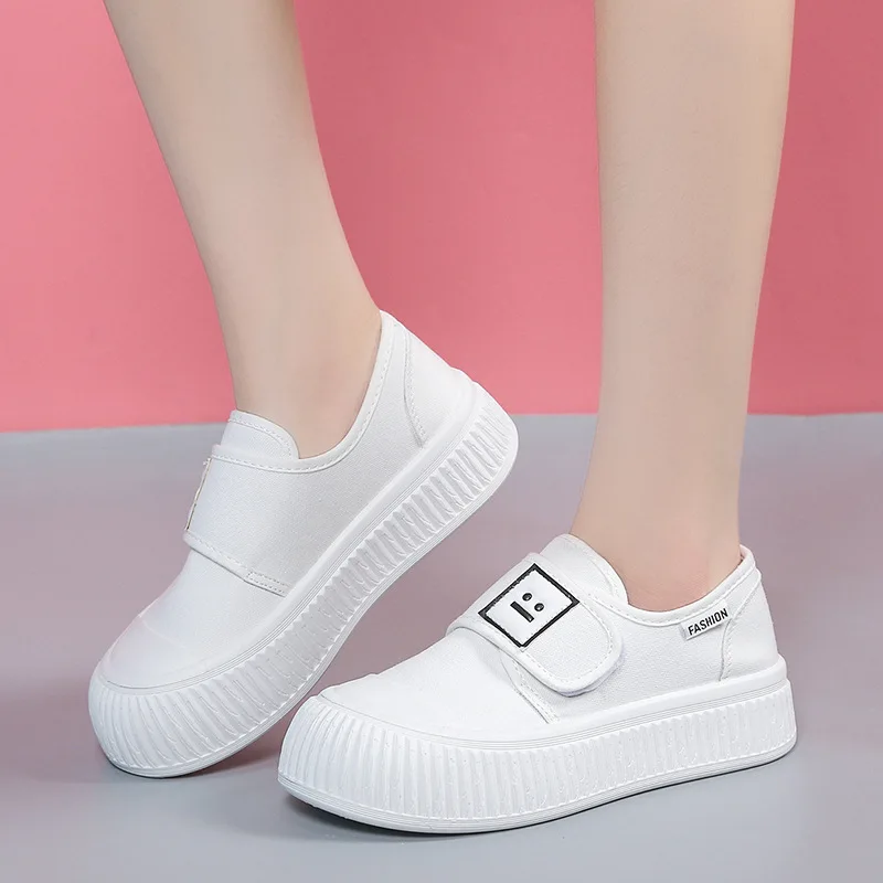 

Кеды женские на плоской платформе, повседневные холщовые кроссовки, увеличенная износостойкость, толстая подошва, весна-осень 2023